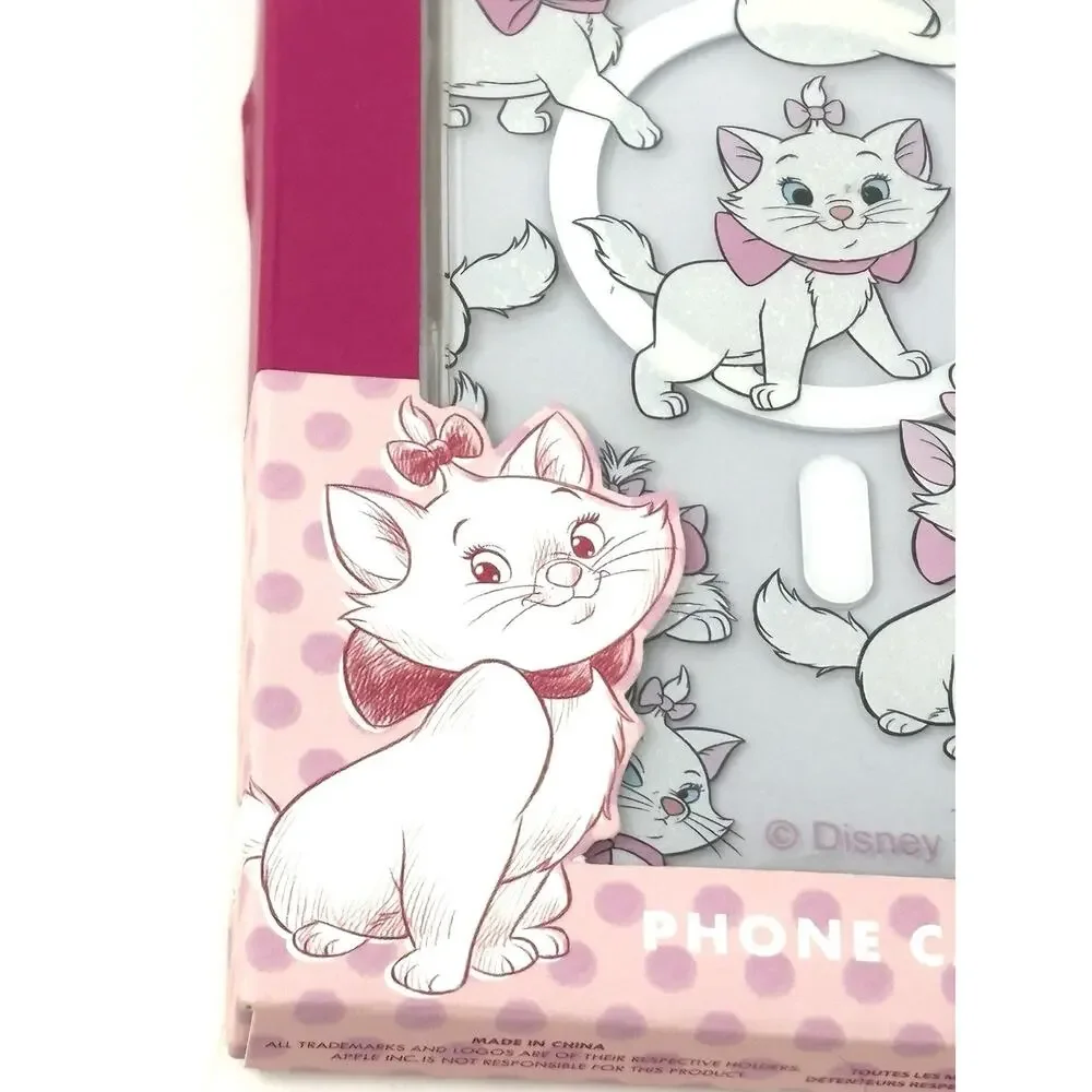 Disney Marie Aristocats iPhone 16 Pro Max Case Skinny Dip Pink White Glitter NIB
